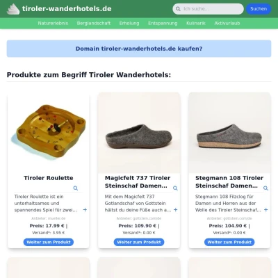 Screenshot tiroler-wanderhotels.de