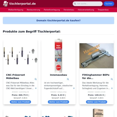 Screenshot tischlerportal.de