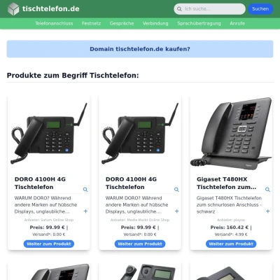 Screenshot tischtelefon.de