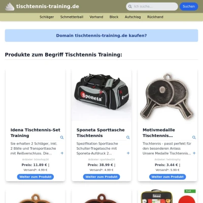 Screenshot tischtennis-training.de