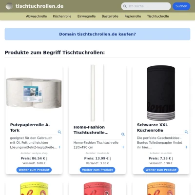 Screenshot tischtuchrollen.de