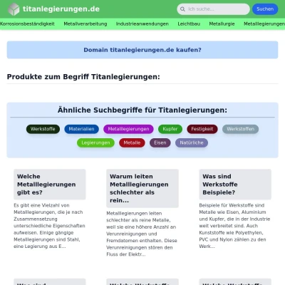 Screenshot titanlegierungen.de