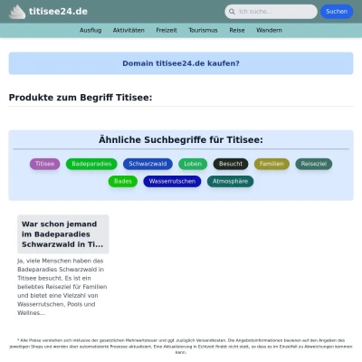 Screenshot titisee24.de