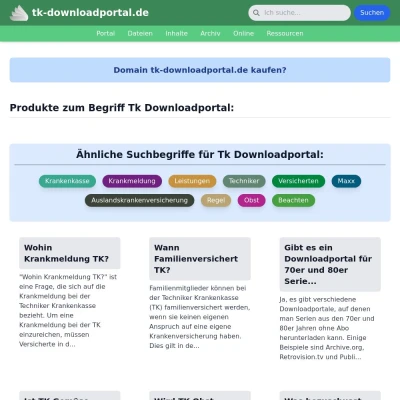 Screenshot tk-downloadportal.de