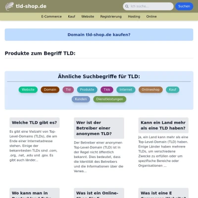 Screenshot tld-shop.de