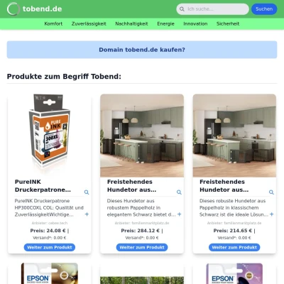 Screenshot tobend.de