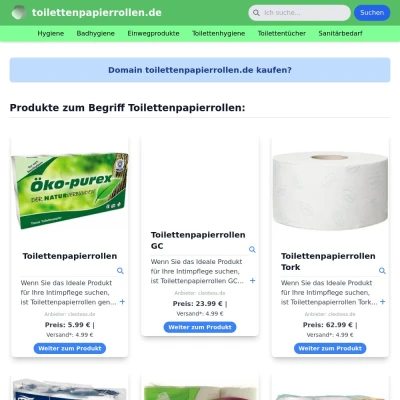 Screenshot toilettenpapierrollen.de