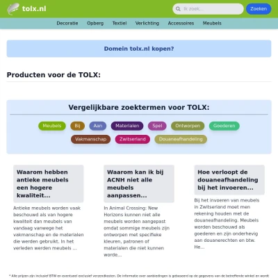 Screenshot tolx.nl