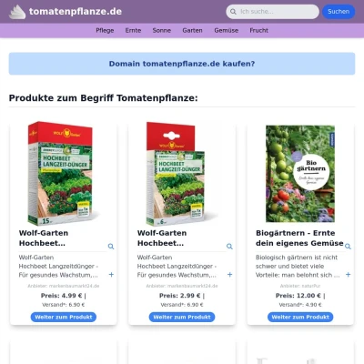 Screenshot tomatenpflanze.de