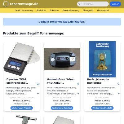 Screenshot tonarmwaage.de