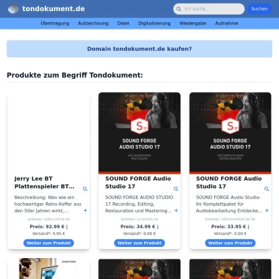 Screenshot tondokument.de