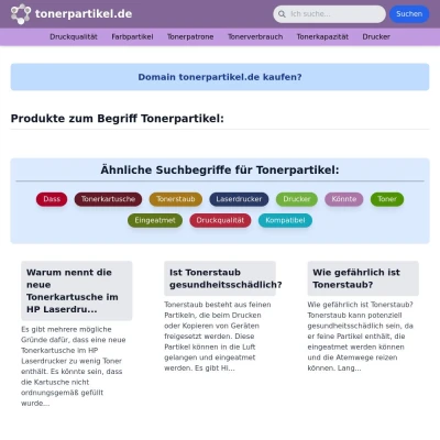 Screenshot tonerpartikel.de