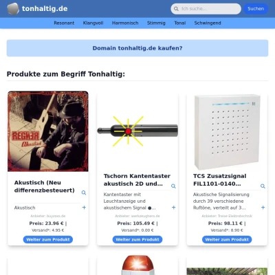 Screenshot tonhaltig.de