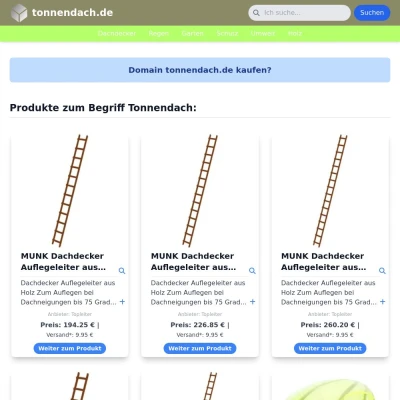 Screenshot tonnendach.de