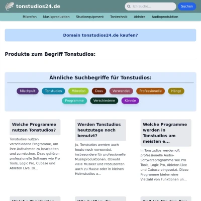 Screenshot tonstudios24.de