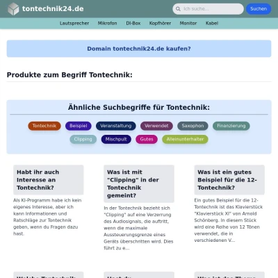 Screenshot tontechnik24.de