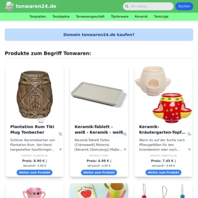 Screenshot tonwaren24.de