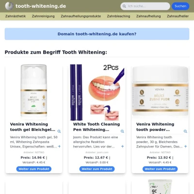 Screenshot tooth-whitening.de