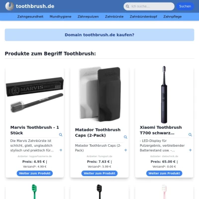 Screenshot toothbrush.de