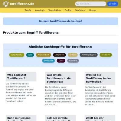 Screenshot tordifferenz.de