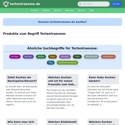 Screenshot tortentraeume.de