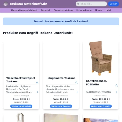 Screenshot toskana-unterkunft.de