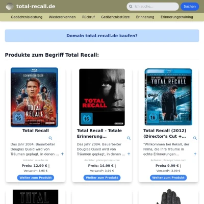 Screenshot total-recall.de