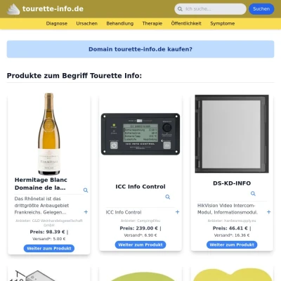 Screenshot tourette-info.de