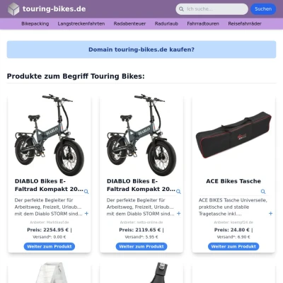 Screenshot touring-bikes.de