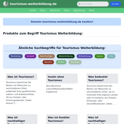 Screenshot tourismus-weiterbildung.de