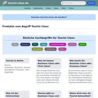 Screenshot tourist-class.de