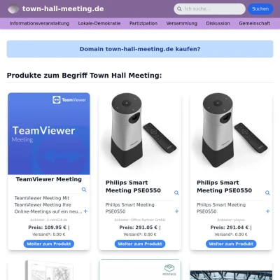 Screenshot town-hall-meeting.de