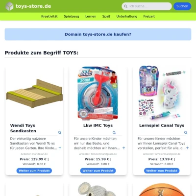 Screenshot toys-store.de