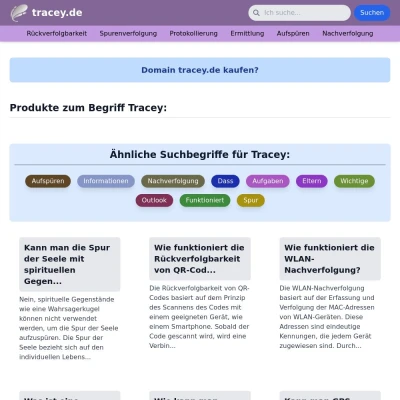 Screenshot tracey.de