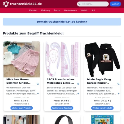 Screenshot trachtenkleid24.de