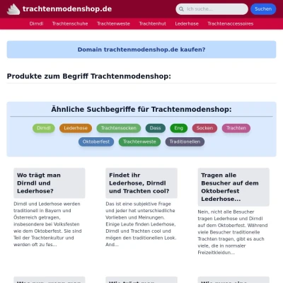 Screenshot trachtenmodenshop.de