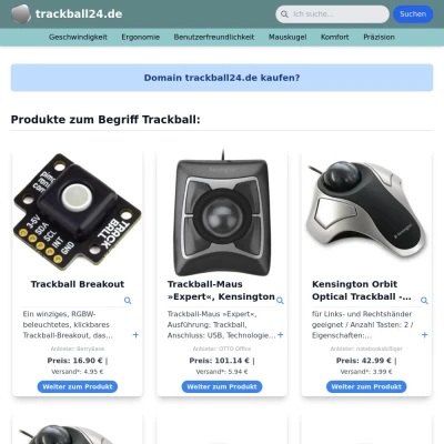 Screenshot trackball24.de