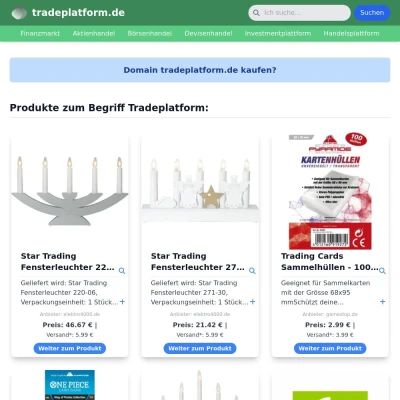 Screenshot tradeplatform.de