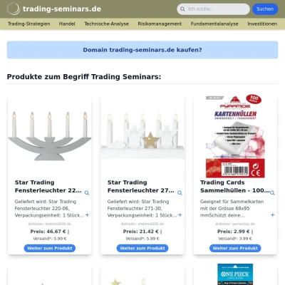 Screenshot trading-seminars.de