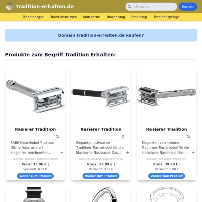 Screenshot tradition-erhalten.de