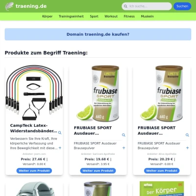 Screenshot traening.de