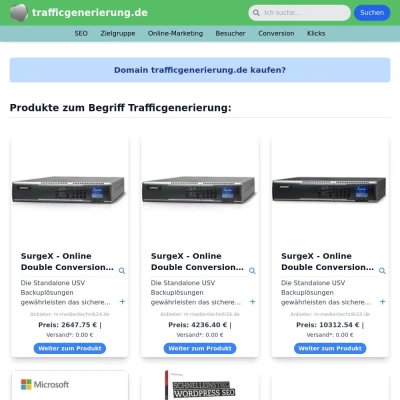 Screenshot trafficgenerierung.de