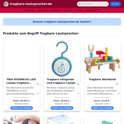 Screenshot tragbare-lautsprecher.de