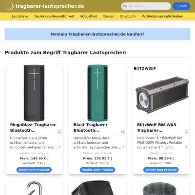 Screenshot tragbarer-lautsprecher.de