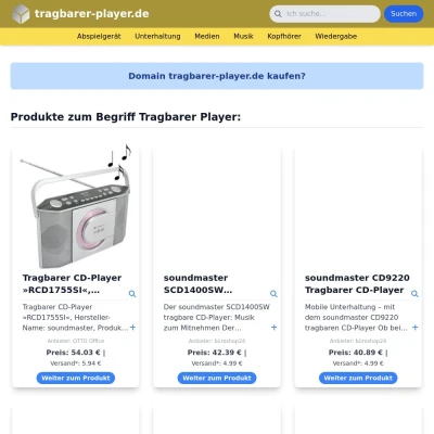 Screenshot tragbarer-player.de