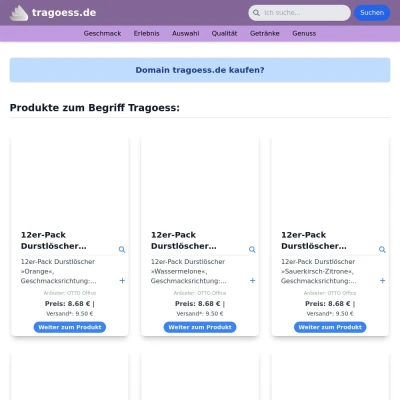 Screenshot tragoess.de
