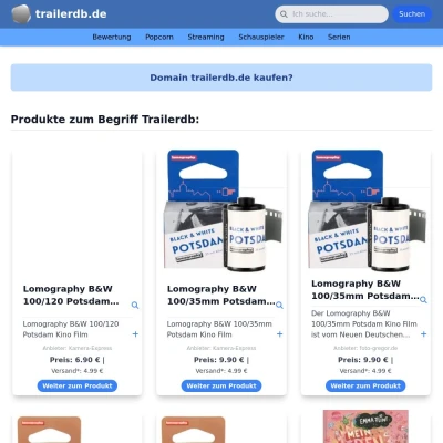 Screenshot trailerdb.de