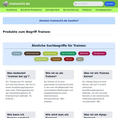 Screenshot trainee24.de