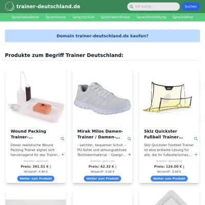 Screenshot trainer-deutschland.de