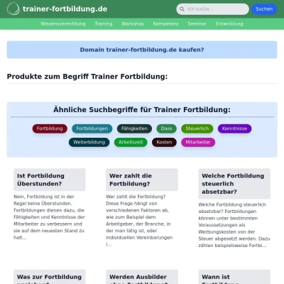 Screenshot trainer-fortbildung.de